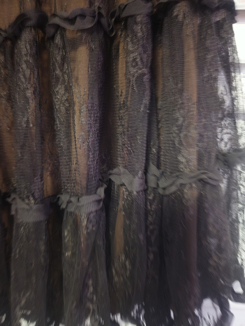 New York & Company Black Tiered Lace A-Line Skirt - Picture 2 of 6